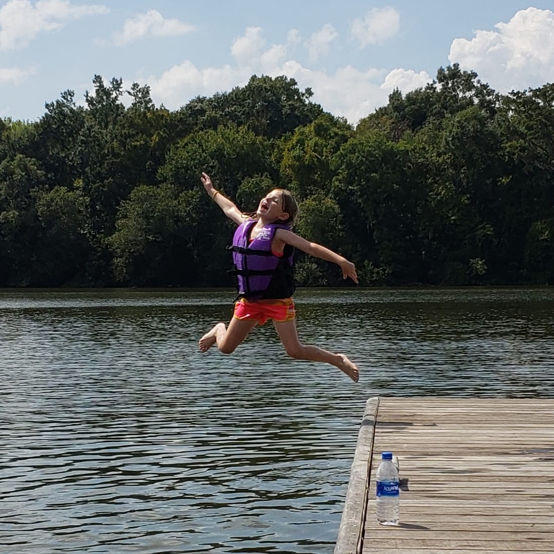 Jumping in the lake